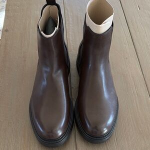 Zara Rich Brown Leather Chelsea Boots